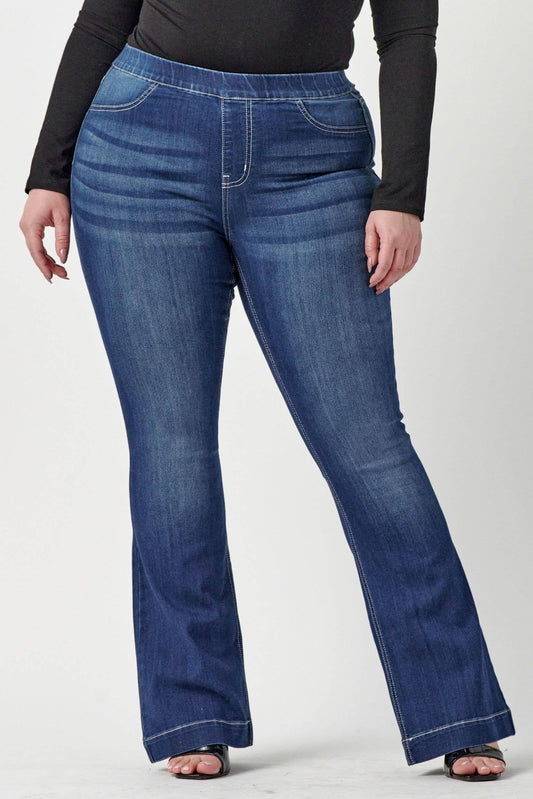 Dark Wash Flared Jegging - Curvy