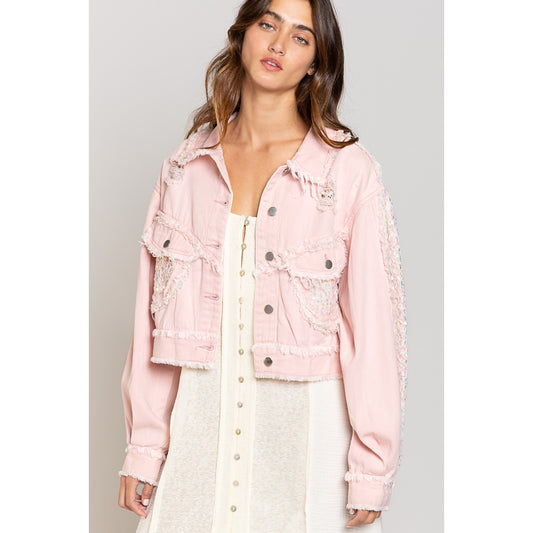 SHIMMER JACKET CORAL