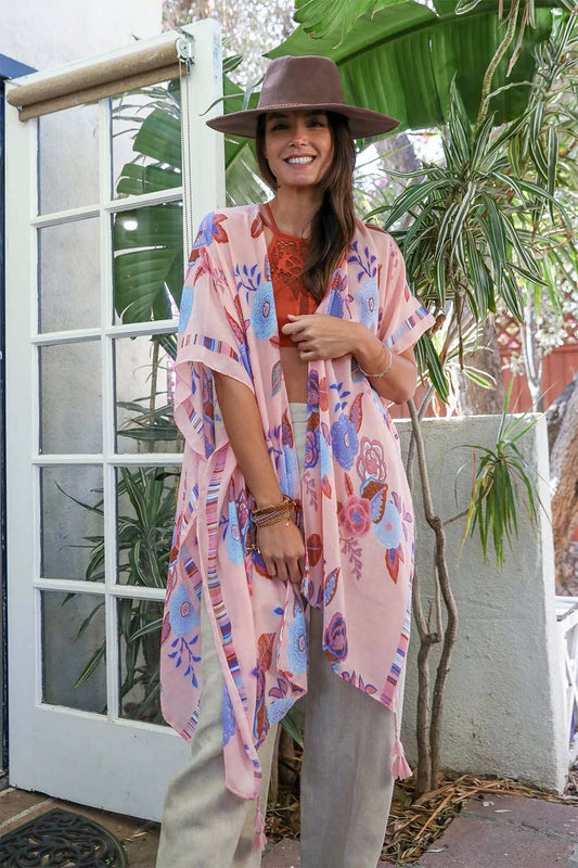 Wallflower Bloom Kimono w/ Tassels