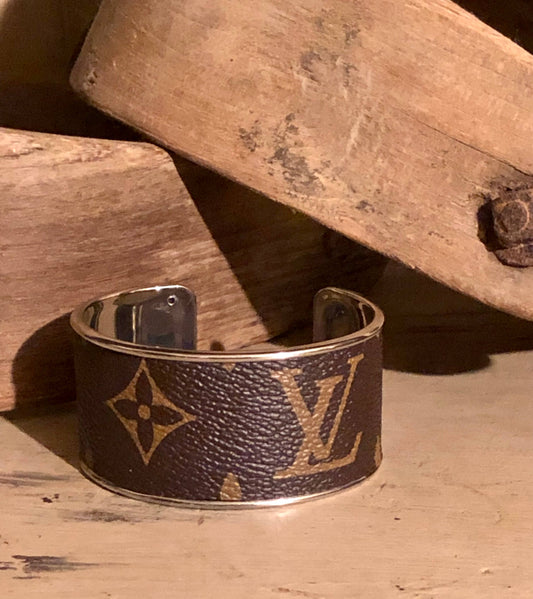 LV Cuff Bracelet Silver Tone
