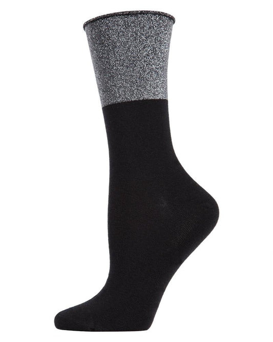 Sock-Totally Awesome Metallic Cuff Crew